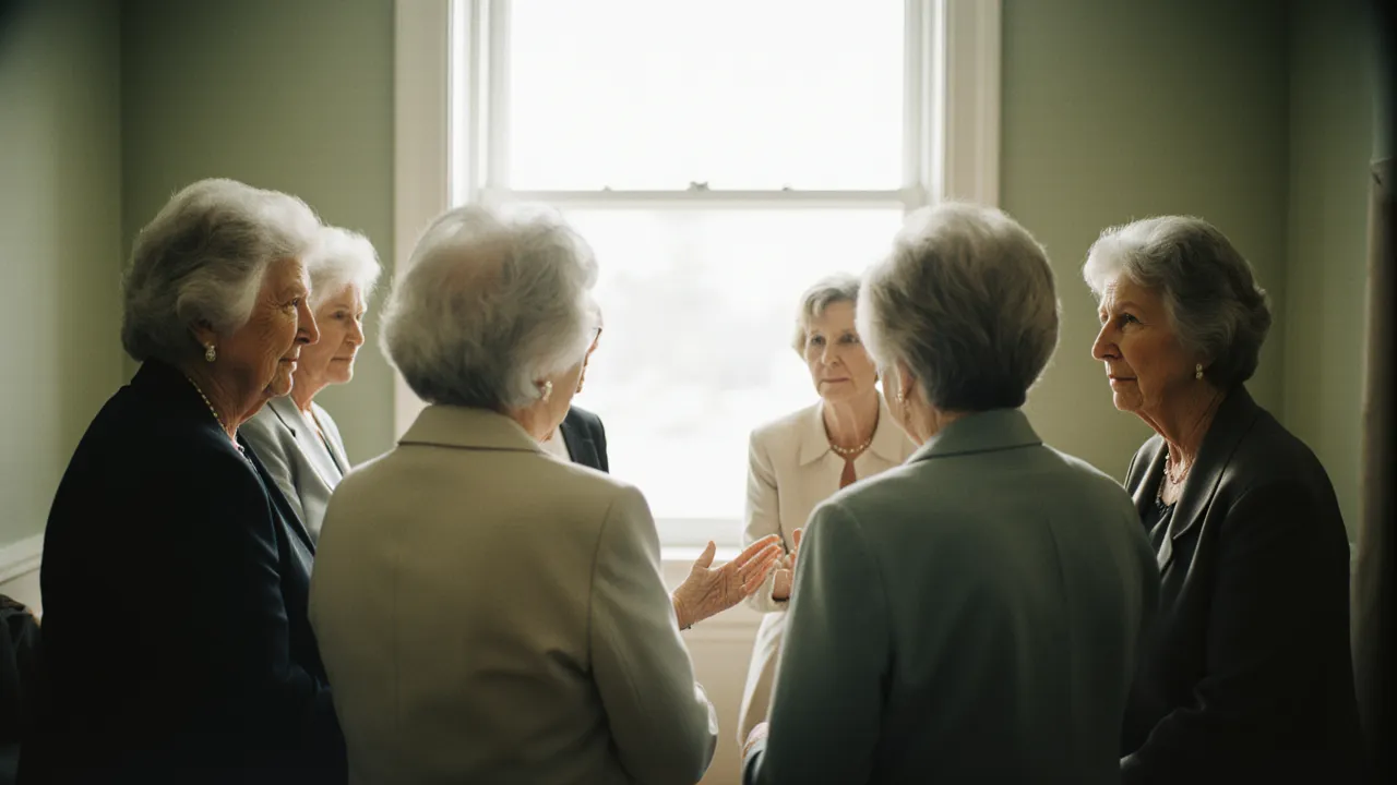Frauen Mitte 50 im Gespräch, Tageslicht, candid