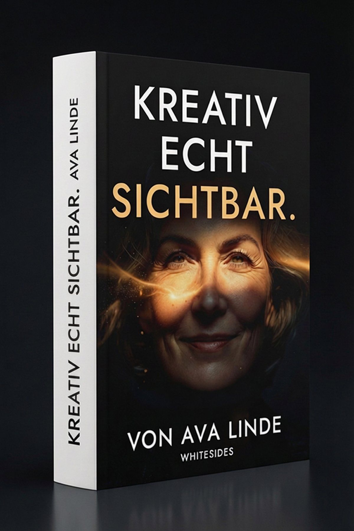 Buchcover Kreativ, echt, sichtbar. von Ava Linde, salbeigrün, mit Frauenporträt
